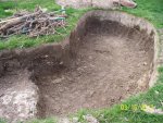 Pond dig finished looking toward stream end.JPG