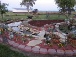 Brown mulch put down in sitting area.JPG