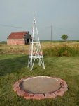Concrete pad poured for windmill.JPG