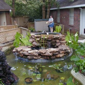 Becky Cleaning Pond