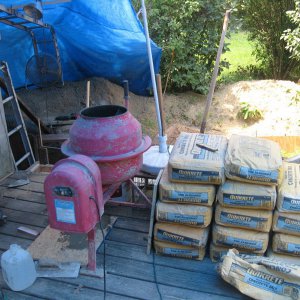 This little Cement mixer saved Us A Lot Of work pouring The filter Pit walls