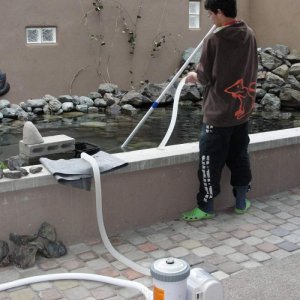 Pond Vac In Use