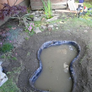 Preformed Pond in place