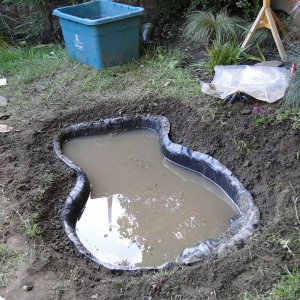 Preformed Pond in place