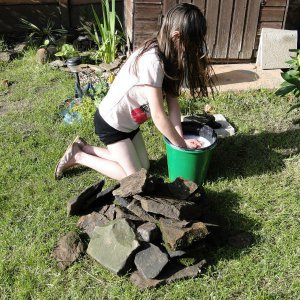 Cleaning the rocks