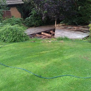 Pond Site with work commenced to repair decking1