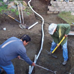 Install of Pond Drains