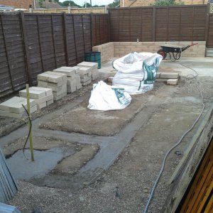 Footings poured