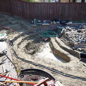 Digging after two days of rain.