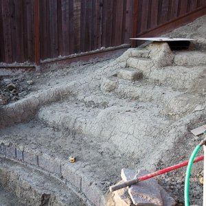 Ready for underlayment.  Waterfall design / shelves.