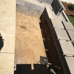 Pond build with pavers in place (dry fit)
