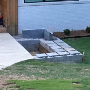 pond build with dry fit pavers