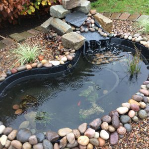 Waterfall running of a slate