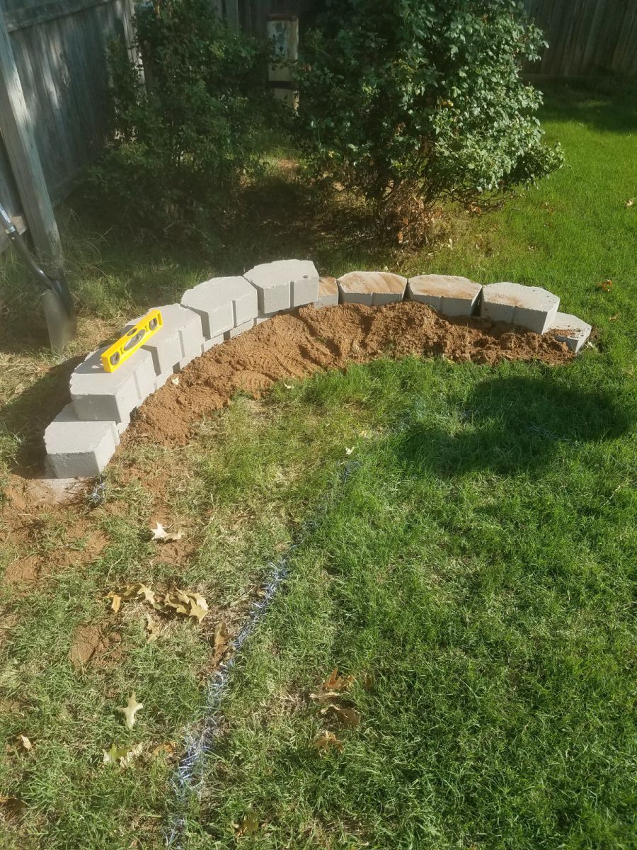 Beginning of the retaining wall