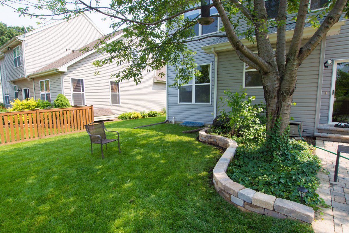 Future pond area from the corner of the patio