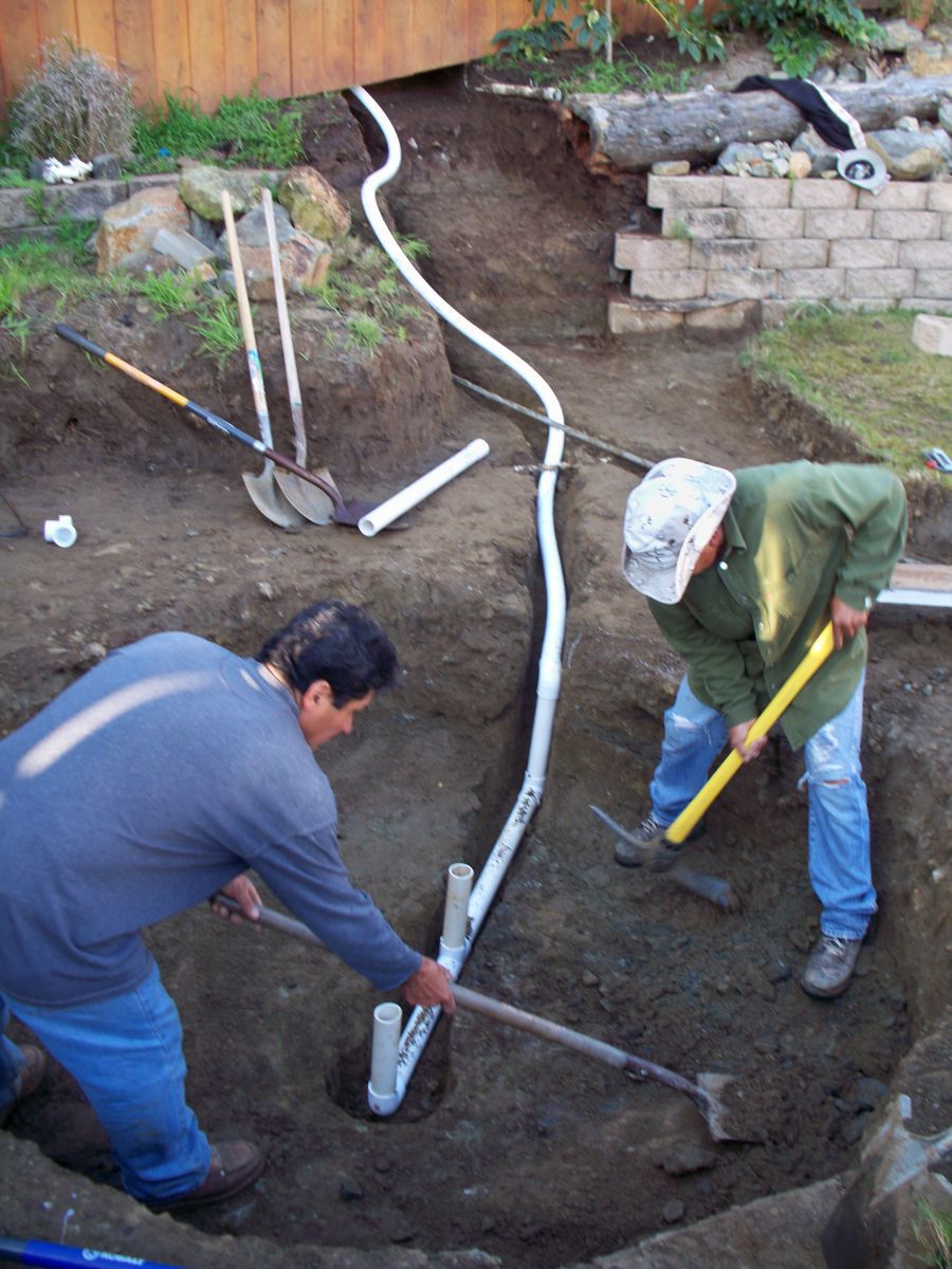 Install of Pond Drains