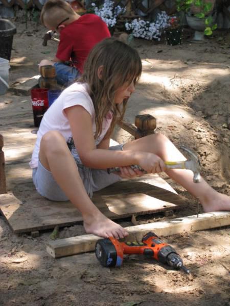 Lex working in the garden