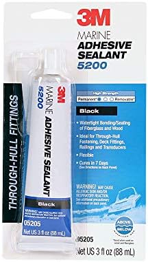 3M Marine Adhesive Sealant 5200 - Permanent Bonding and Sealing for Boats and Marine Applications - Black - 3 Ounces